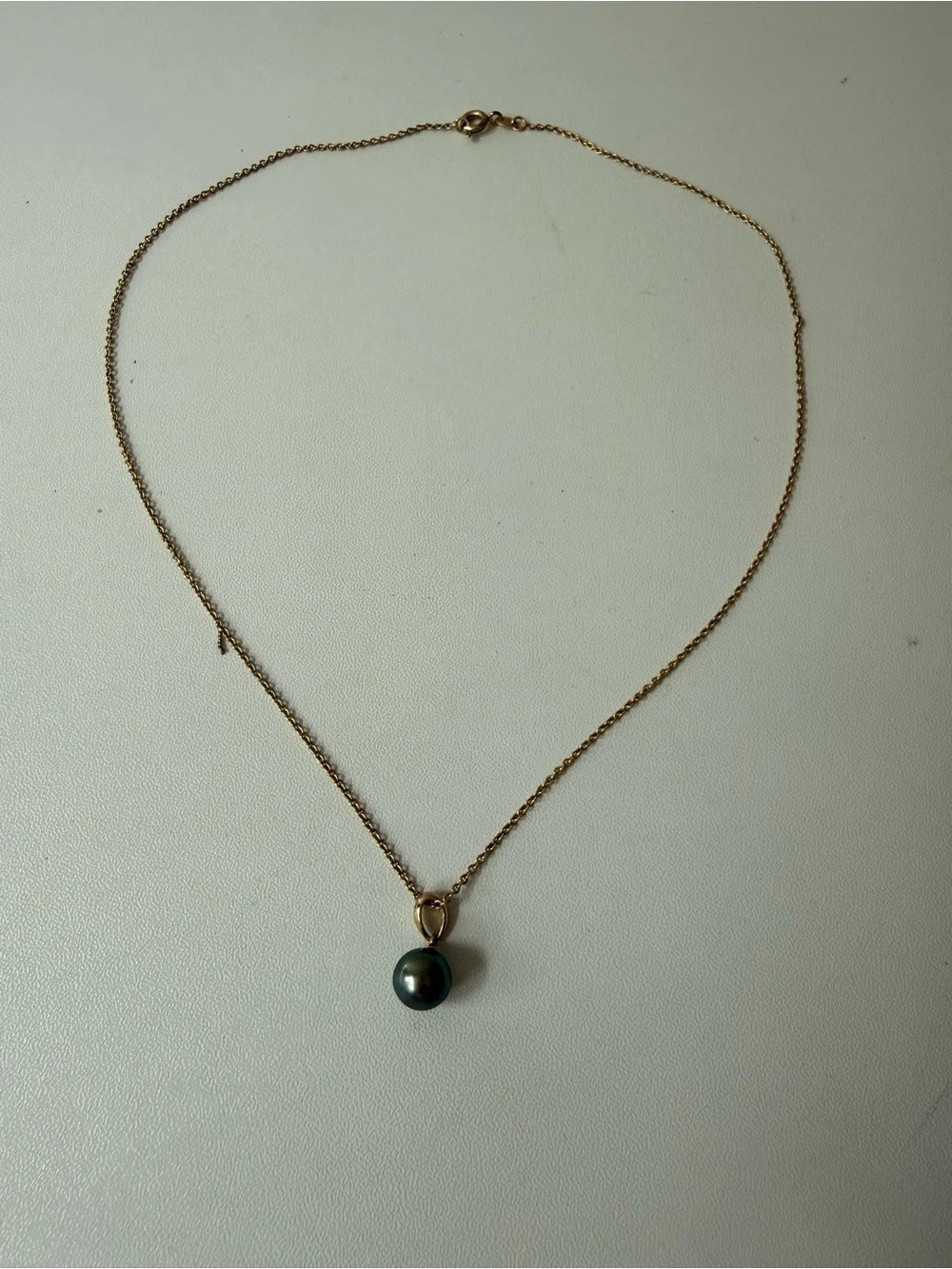 Gold plated with black Pendant Necklace